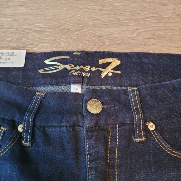 Seven7 Jeans Size 14 Tummyless High Rise Skinny Montreal Dark Wash NWT - Picture 6 of 13